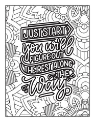 affirmative quotes coloring page. positive quotes. good vibes. coloring book for adults. typography 