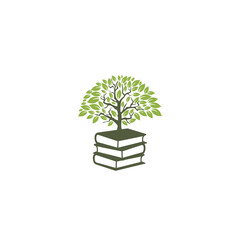 Wall Mural - Logo Concept For Tree and Book, Education Tree Logo Design Template isolated on white background