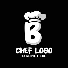 Letter B Chef Logo Design Template Inspiration, Vector Illustration.