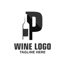 Letter P Wine Logo Design Template Inspiration, Vector Illustration.