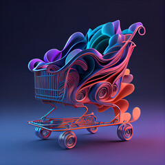 Aufkleber - Beautiful abstract illustrations Shopping Cart  on a background. 