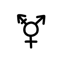 Wall Mural - transgender sign doodle icon, vector color line illustration