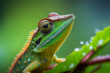 Colorful Exotic Lizard, Costa Rica Wildlife, Generative Ai