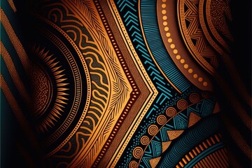 background with african patterns and shapes, black history month. generative ai