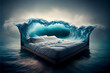 canvas print picture - Bett im Meer