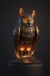 A beautiful flaming magical owl.