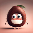 Kokosnuss Obst Gemüse Früchte Cartoon Sticker Logo Digital Art Generative AI Hintergrund Cover Backdrop Illustration