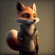 Fox cartoon. Red fox character.  Fox illustration.  Fox portrait. Generative Ai