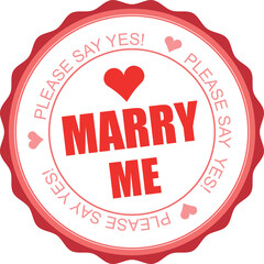 Wall Mural - Marry me round rubber stamp