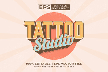Sticker - Editable text effect - Tattoo Studio Vintage template style premium vector