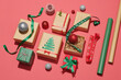 © Marc Tran/Stocksy - Christmas background with gift boxes