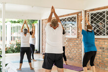 Older Adults Receiving Yoga Instructions