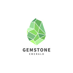 Wall Mural - emerald gemstone vector logo design illustration