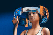 © Marcos Osorio/Stocksy - Woman interacting with Metaverse screens