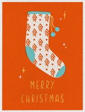 Merry Christmas Retro Sock Concept Illustration