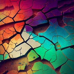 Poster - colorful cracked wall texture background for design