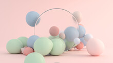 Abstract 3D Colorful Spheres Background