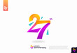 Number 27 logo icon design, 27th birthday logo number, anniversary 27