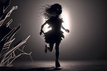 Girl Running While Crying Graphic Style Modern Lighting Unreal Engine 5 