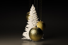 White Christmas Tree With Baubles