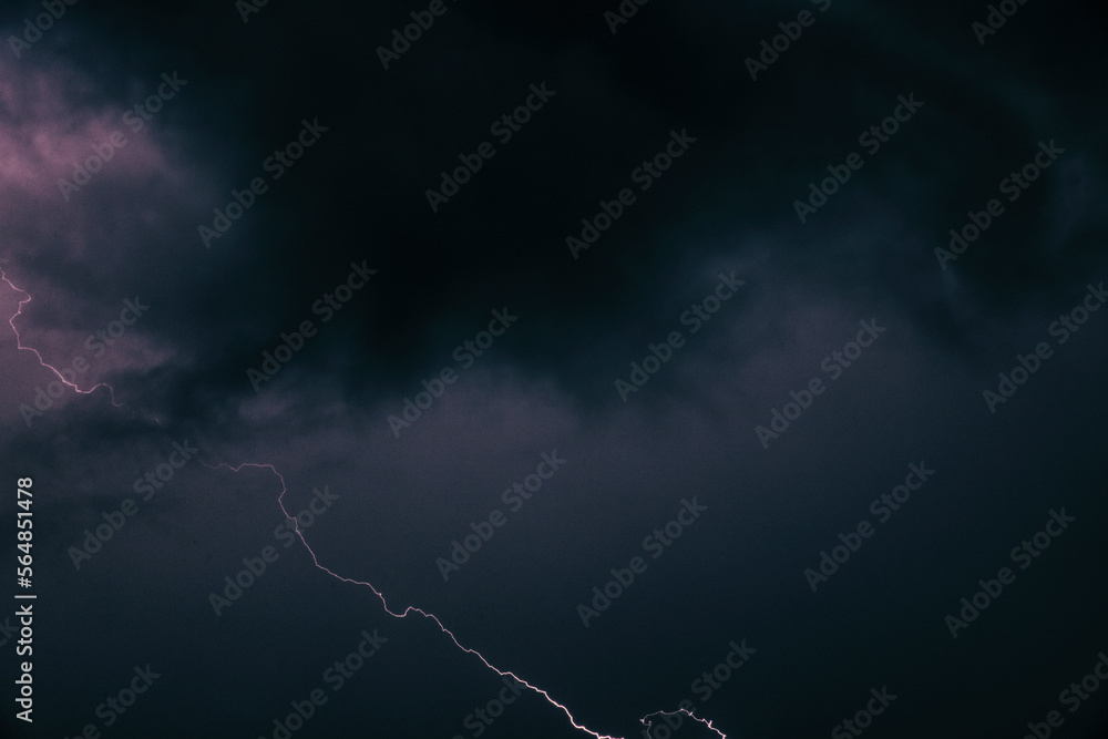 Lightning Bolt Across Stormy Sky Stock Photo | Adobe Stock