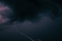 Lightning Bolt Across Stormy Sky