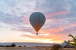 © Olga Sibirskaya/Stocksy - Hot air balloon in soft light of dawn