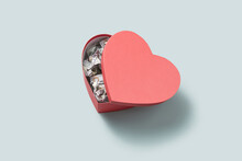 Creasy 100 Dollar Bills Inside Heart-shaped Box.