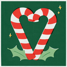 Love Christmas Candy Cane Concept Illustration