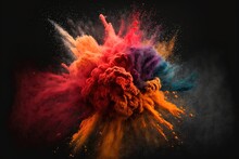 Powerful Color Burst In Action, Generative Ai Composite