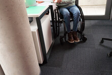Anonymous Person In The Wheelchair Indoors