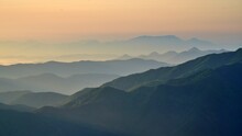 View Of The Surrounding Mountains From The Hadong Gliding Field In South Korea