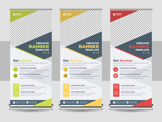 Wall Mural - template vertical roll up banner, roll up banner template for exhibition