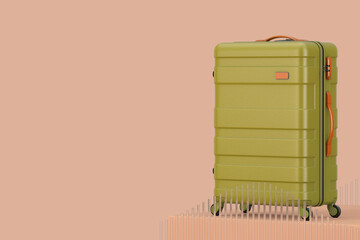 Aufkleber - Travel Holiday Vacation Concept. Modern Luxury Plastic Green Suitcase. 3d Rendering