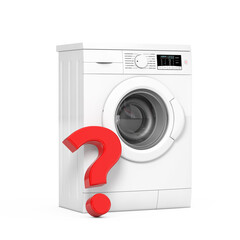Aufkleber - White Modern Washing Machine with Question Mark. 3d Rendering