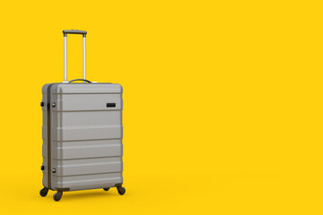 Aufkleber - Travel Holiday Vacation Concept. Modern Luxury Plastic Gray Suitcase. 3d Rendering