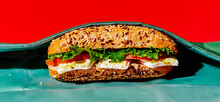 Sandwich In A Green Reusable Wrap, Banner Format