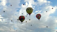 Large Multi-coloured Vibrant Balloons Slowly Rising Against A Beautiful Sky. Flight Hot Air Balloons In Cappadocia. Amazing Visual Show, View, Experience. Travel, Adventure, Festival.