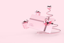 Luxury Privilege Gift Card And Gift Box. 3D Rendering.