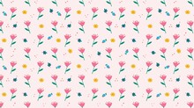 Flower Pattern, Spring Illustration