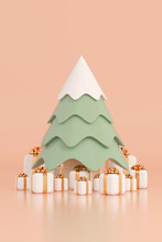 Christmas Tree And Gifts 3D 