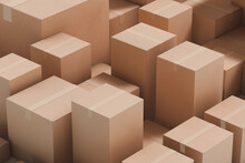 Cardboard Boxes Prepared For Shipping