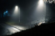 © Dave Wall/Stocksy - Street lights on a car park at night