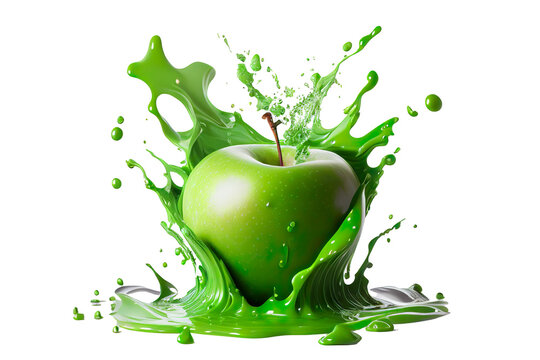 Wall Mural -  - green apple splash