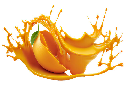 Wall Mural -  - mango with mango juice splash