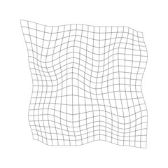 Wall Mural - distorted grid texture. warped retrofuturistic mesh. net with curvatured effect. chequered pattern d