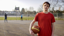 Portrait Of Male Basketball Player Looking To Camera