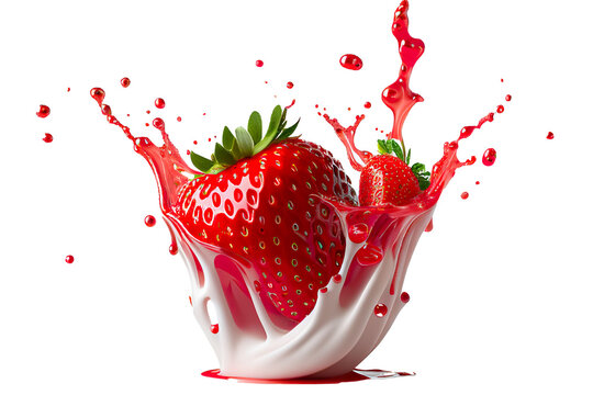 Wall Mural -  - strawberry in juice splash