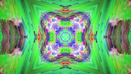 Wall Mural - kaleidoscope pattern - bright neon forms