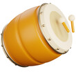3d rendering drum with sticks isolated